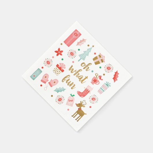 Schattige kerstfeestje servet (Hoek)