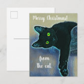 Schattige kerstfeestjes uit Black Cat Briefkaart (Voorkant / Achterkant)