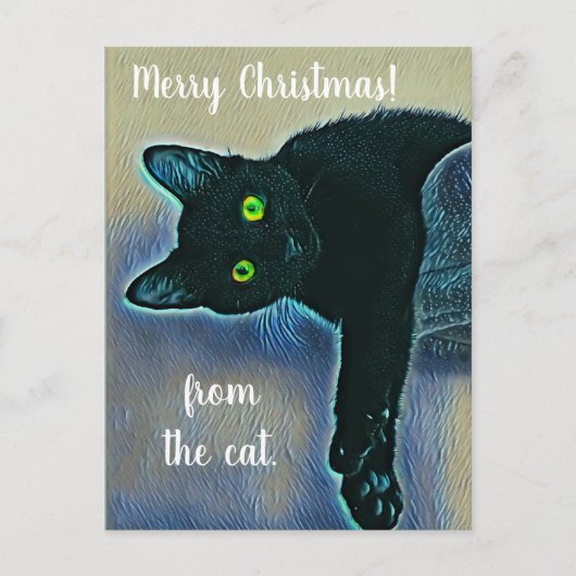 Schattige kerstfeestjes uit Black Cat Briefkaart (Voorkant)