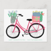 Schattige Kerstfietsgeschenken AANGEPASTE VAKANTIE Briefkaart (Voorkant)