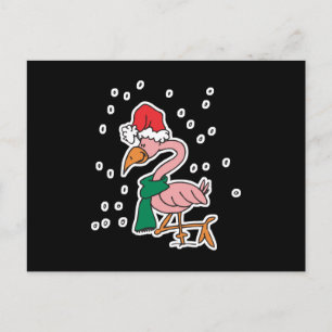schattige kerstflamingo feestdagenkaart