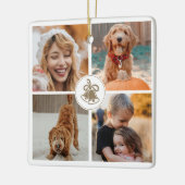Schattige kerstfoto familie cadeau keramisch ornament (Links)