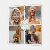 Schattige kerstfoto familie cadeau keramisch ornament (Links)