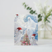 Schattige Kerstgeesten Briefkaart (Staand voorkant)