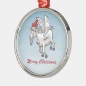 Schattige Kerstgeit Metalen Ornament (Links)