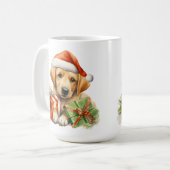 SCHATTIGE KERSTGELE LABRADOR RETRIEVER KOFFIEMOK (Voorkant links)