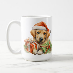 SCHATTIGE KERSTGELE LABRADOR RETRIEVER KOFFIEMOK