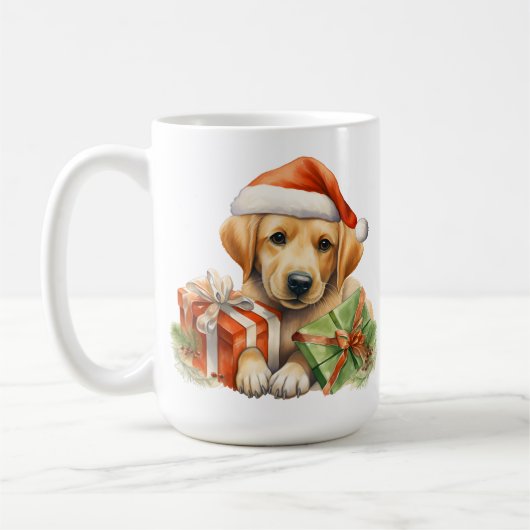 SCHATTIGE KERSTGELE LABRADOR RETRIEVER KOFFIEMOK (Links)
