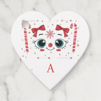 Schattige kerstgezicht - gepersonaliseerd cadeau bedankjes labels
