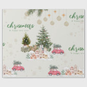 Schattige Kerstglans Cadeaupapier (Vlak)