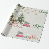Schattige Kerstglans Cadeaupapier (Uitgerold)