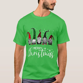 Schattige kerstgnomen in geklede hoeden vrolijk ke t-shirt