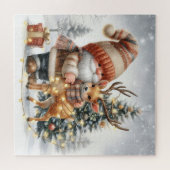 Schattige kerstgnoom legpuzzel (Horizontaal)