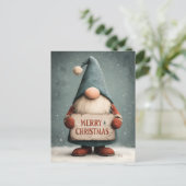 Schattige kerstgnoom met "Merry Christmas" Briefkaart (Staand voorkant)