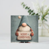 Schattige kerstgnoom met "Merry Christmas" Feestdagenkaart (Staand voorkant)