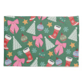 Schattige kerstgroen kussensloop (Achterkant)