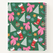 Schattige kerstgroen notitieboek (Achterkant)