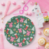 Schattige kerstgroen papieren bordje (Feest)