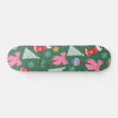 Schattige kerstgroen persoonlijk skateboard (Horizontaal)