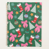 Schattige kerstgroen planner (Voorkant)