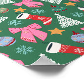 Schattige kerstgroen poster (Hoek)