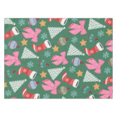Schattige kerstgroen tafelkleed (Voorkant (Horizontaal))