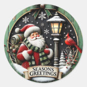 Schattige kerstgroeten ronde sticker (Voorkant)