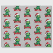 Schattige kersthagedis vrolijk kerstontwerp cadeaupapier (Vlak)