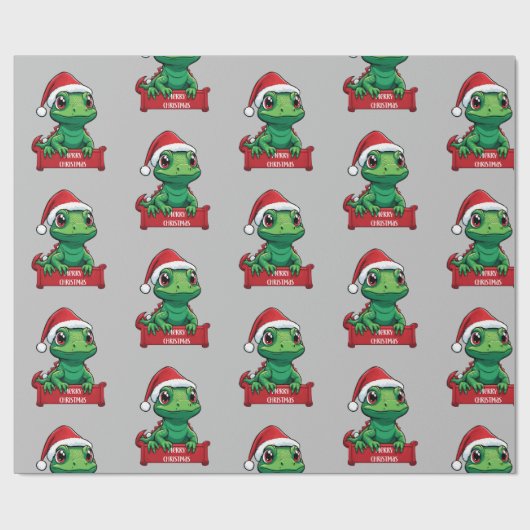 Schattige kersthagedis vrolijk kerstontwerp cadeaupapier (Vlak)