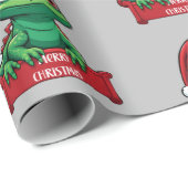 Schattige kersthagedis vrolijk kerstontwerp cadeaupapier (Rol Hoek)