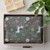 Schattige kersthert in bosboom rood groen tissuepapier (Geschenk)