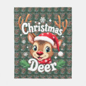 Schattige Kerstherten Illustratie Fleece Deken (Voorkant)
