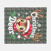 Schattige Kerstherten Illustratie Fleece Deken (Voorkant (Horizontaal))