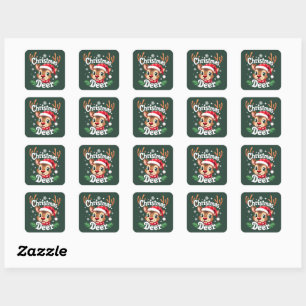 Schattige Kerstherten Illustratie Vierkante Sticker