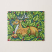 Schattige Kerstherten in het Bos met Hulst Legpuzzel (Horizontaal)