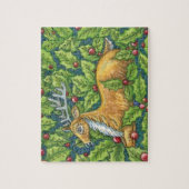 Schattige Kerstherten in het Bos met Hulst Legpuzzel (Verticaal)