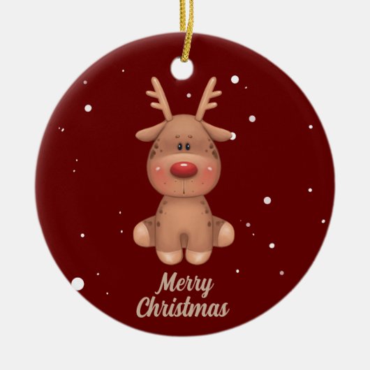 schattige kerstherten keramisch ornament (Voorkant)
