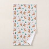 Schattige kerstherten kerstcadeaus & boompatroon bad handdoek (Handdoek)