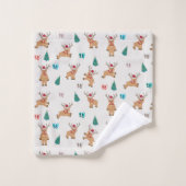 Schattige kerstherten kerstcadeaus & boompatroon bad handdoek (Wasdoekje)