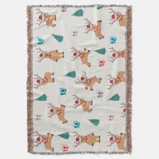 Schattige kerstherten kerstcadeaus & boompatroon deken (Voorkant Verticaal)