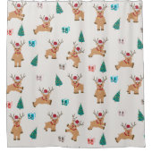 Schattige kerstherten kerstcadeaus & boompatroon douchegordijn (Voorkant)
