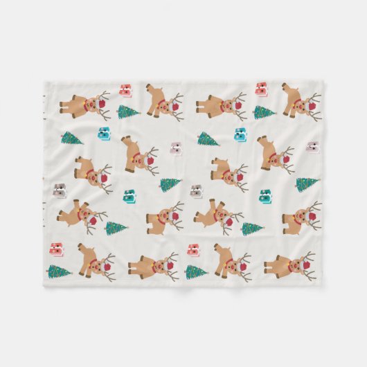 Schattige kerstherten kerstcadeaus & boompatroon fleece deken (Voorkant (Horizontaal))