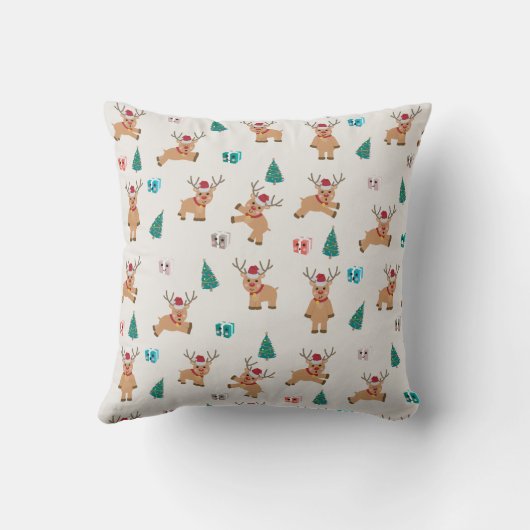Schattige kerstherten kerstcadeaus & boompatroon kussen (Achterkant)