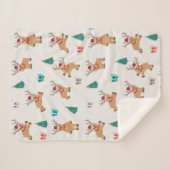 Schattige kerstherten kerstcadeaus & boompatroon sherpa deken (Voorkant (horizontaal))