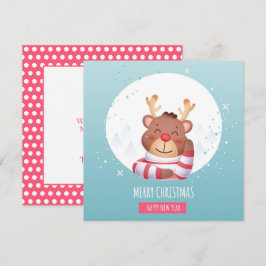 Schattige Kerstherten Kerstkaart