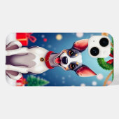 Schattige kersthond Case-Mate iPhone case (Achterkant (horizontaal))