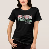 Schattige Kersthond Crew Tri-Blend Shirt (Voorkant)