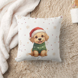 Schattige Kersthond - Feestelijke Puppychristmas Kussen
