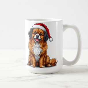 Schattige Kersthond met een Kerstmannenhoed Koffiemok