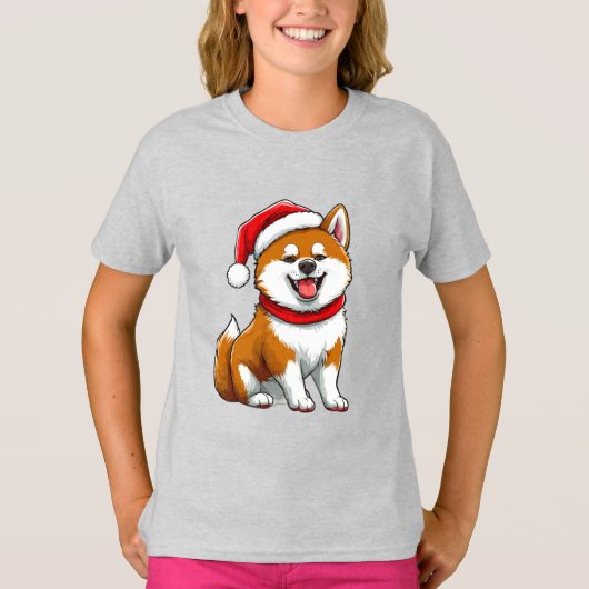 Schattige Kersthond T-shirt (Voorkant)
